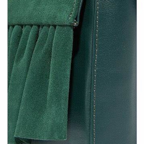 Marie Turnor The Ruffle Crossbody Handbag‎ Emerald Forrest Green Retail $398 - Picture 3 of 9